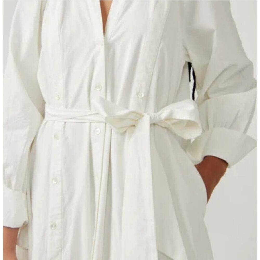 Free People White Charlie Belted Shirtdress Size XS - Picture 14 of 14
